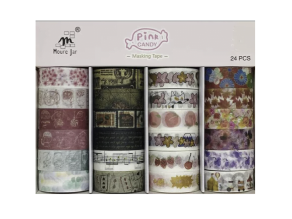 Washi Tapes Decoradas Kit com 24 rolos Pink Cand - Image 4