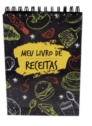 Livro de receitas capa dura temático comidas