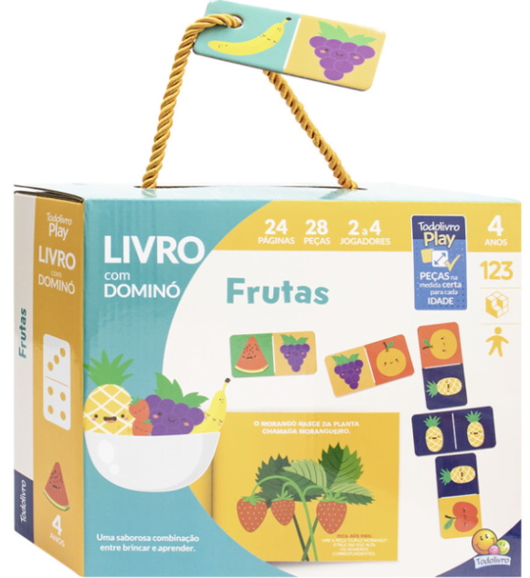 Livro com dominó tema Frutas (Todolivro)