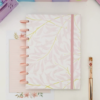 Caderno de disco inteligente Floral Elegante Folhas decoradas Tamanho A5 (médio)