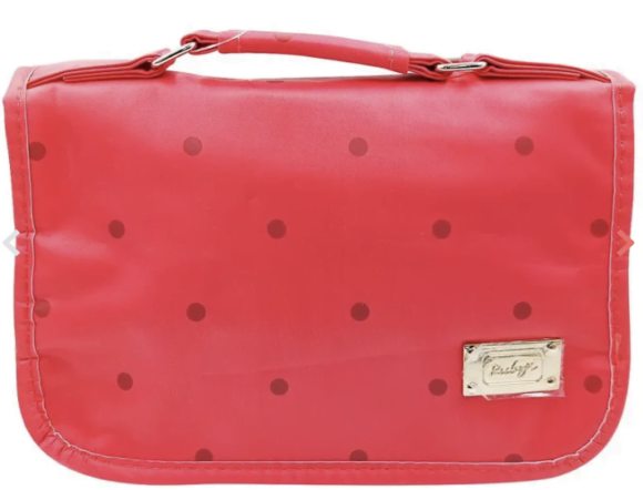 Necessaire de Bolinhas com diversas Divisórias 24x18cm em poliéster Ruby - Image 3